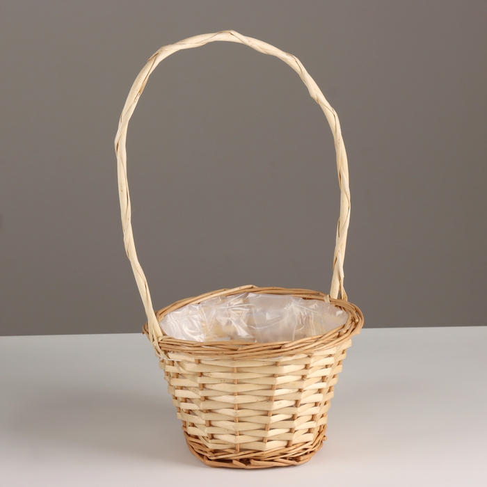 Корзина плетеная, D19x12xH35 см, натуральный, ива Корзина плетеная, D19x12xH35 см, натуральный, ива