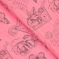 Бумага упаковочная "Эколюкс" крепированный, розовый/черный 0,7 x 5 м Бумага упаковочная "Эколюкс" крепированный, розовый/черный 0,7 x 5 м