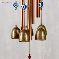Музыка ветра металл, дерево "Карпы" 4 трубки 5 колокольчиков 62х9,5 см