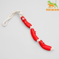 Игрушка резиновая "3 сосиски" на канате, 50 см, микс Игрушка резиновая "3 сосиски" на канате, 50 см, микс