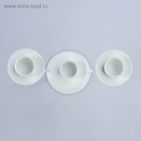 Подсвечник "Трио" металл на 3 свечи, 17х18 см, белый