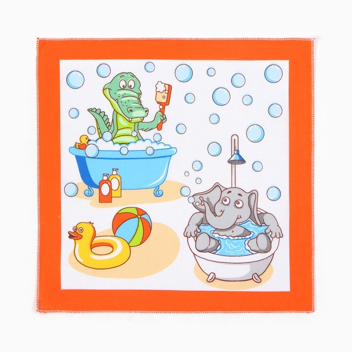 Набор носовых платков Крошка Я "Крокодил" 30*30 см-12 шт, 100% хлопок