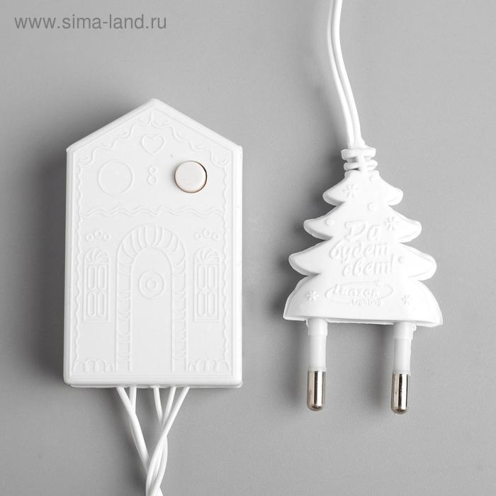 Гирлянда &laquo;Нить&raquo; 5 м, IP20, белая нить, 50 LED, свечение мульти, 8 режимов, 220 В