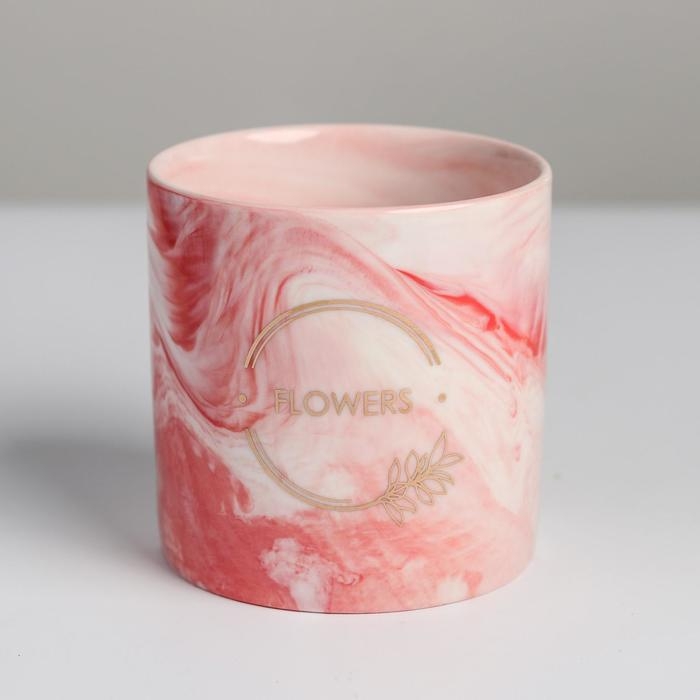 Горшок для цветов с тиснением, &laquo;Цветы&raquo;, 10 х 10 см