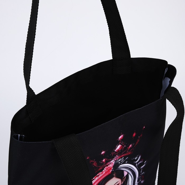 Шопер &laquo;Корея&raquo;, 35х0.5х40 см, отдел без молнии, без подклада, чёрный