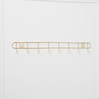 Вешалка настенная Доляна &laquo;Лайт&raquo;, 10 крючков, 43&times;5&times;3 см, золотая