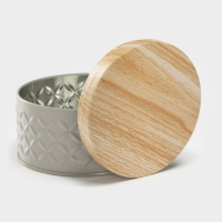 Банка для хранения сыпучих продуктов &laquo;Сканди&raquo;, 300 мл, 6&times;10 см, с бамбуковой крышкой, цвет серый