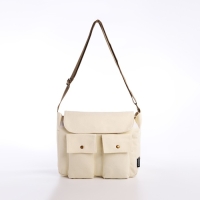 Сумка молодёжная на молнии, цвет молочный Сумка молодёжная на молнии, цвет молочный