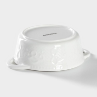 Форма для выпечки из жаропрочной керамики Доляна &laquo;Круг. Ланзо&raquo;, 15&times;11,6 см, цвет белый