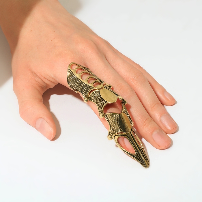 Кольцо «Япония» коготь с сердечками, цвет чернёная медь, безразмерное Кольцо «Япония» коготь с сердечками, цвет чернёная медь, безразмерное