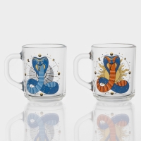 Кружка стеклянная чайная &laquo;Мистические змеи&raquo;, 200 мл, МИКС