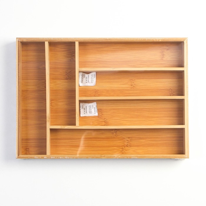 Лоток для столовых приборов Доляна &laquo;Бамбуковый лес&raquo;, 37&times;26&times;4 см, 6 ячеек