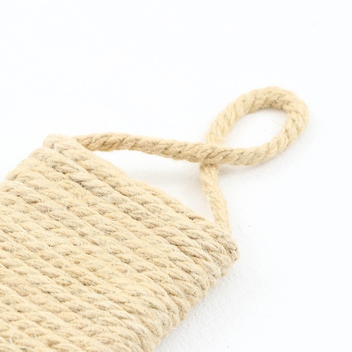 Когтеточка "Пижон" мини, джутовая настенная двухсторонняя, 42 х 10 х 2 см (белёный джут 6мм)