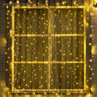 Гирлянда &laquo;Занавес&raquo; 2 &times; 3 м, IP65, УМС, тёмная нить каучук, 600 LED, свечение тёплое белое, 220 В