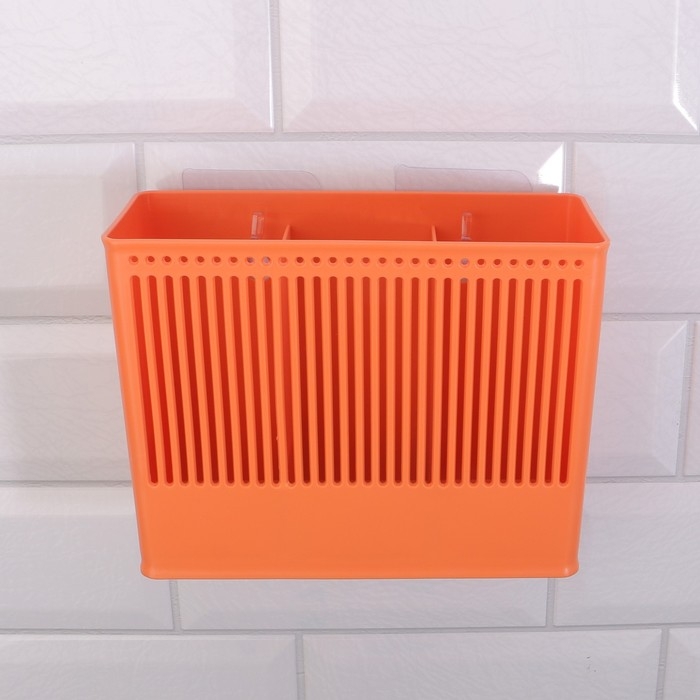 Органайзер для хранения «Classic», навесной, 3 секции, с клеевой основой, 18,5 × 14,3 × 7,5 см, цвет МИКС Органайзер для хранения «Classic», навесной, 3 секции, с клеевой основой, 18,5 × 14,3 × 7,5 см, цвет МИКС