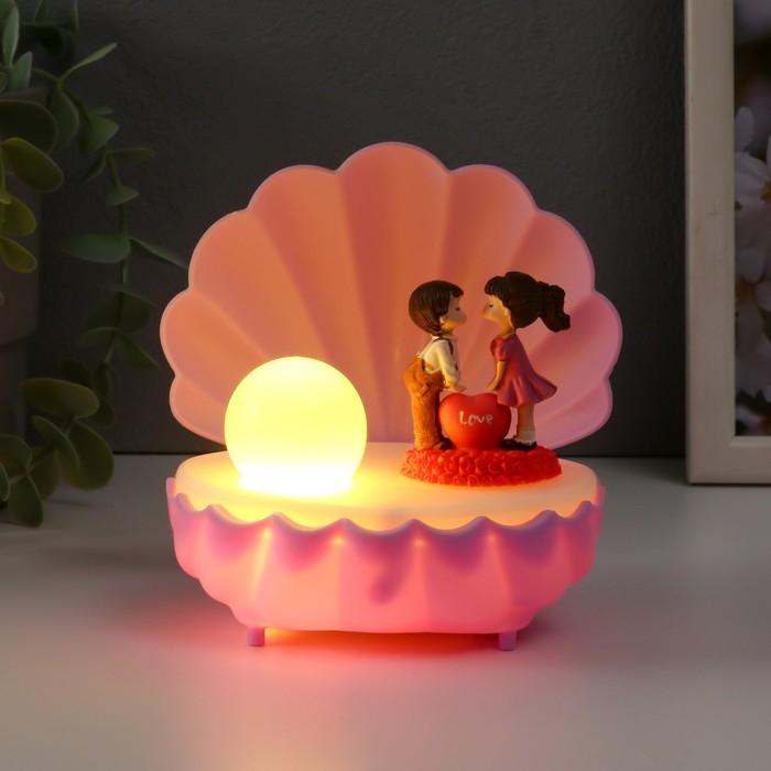 Сувенир пластик свет Сувенир пластик свет "Парочка в ракушке" МИКС 11,5х10х11,5 см