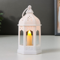 Ночник "Фонарь со свечей" LED от батареек 3хLR44 белый 6,3х5,5х11,5 см RISALUX Ночник "Фонарь со свечей" LED от батареек 3хLR44 белый 6,3х5,5х11,5 см RISALUX