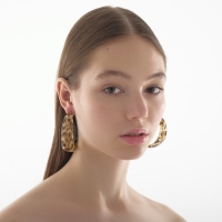 Серьги-кольца &laquo;Танзания&raquo; бежевый леопард, d=5,5, цветные