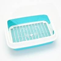 Туалет с бортом и сеткой, 45х34х15 см, белый/бирюзовый Туалет с бортом и сеткой, 45х34х15 см, белый/бирюзовый