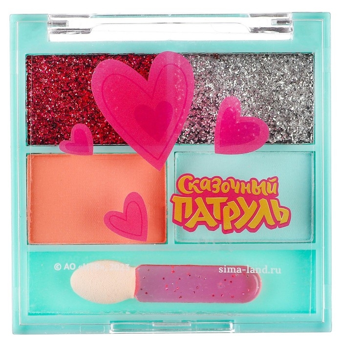 Тени для век детские, 4 цвета Тени для век детские, 4 цвета "Подружки", Сказочный патруль, МИКС