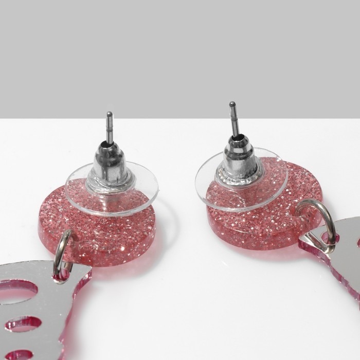 Серьги акрил &laquo;Бабочка&raquo; крылья, цвет серо-фиолетовый в серебре