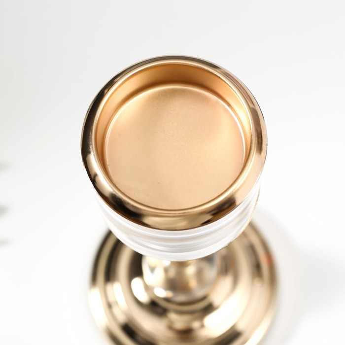 Подсвечник металл на 1 свечу Подсвечник металл на 1 свечу "Прозрачность"МИКС золото 26х12х12 см