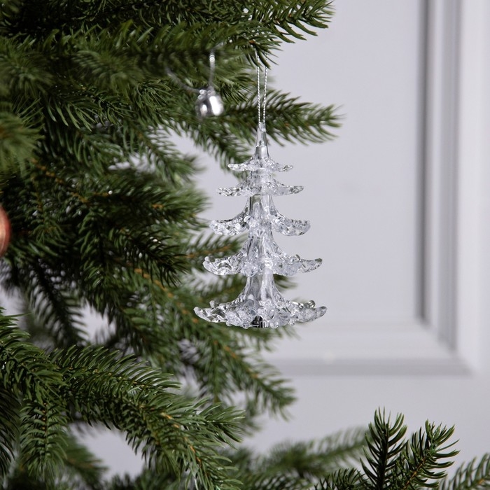 Ёлочная игрушка &laquo;Хрустальная ёлочка&raquo; 12 см, от батареек, свечение мульти (RGB)