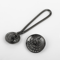 Декоративная застёжка, d = 2,5/3 см, цвет чёрный