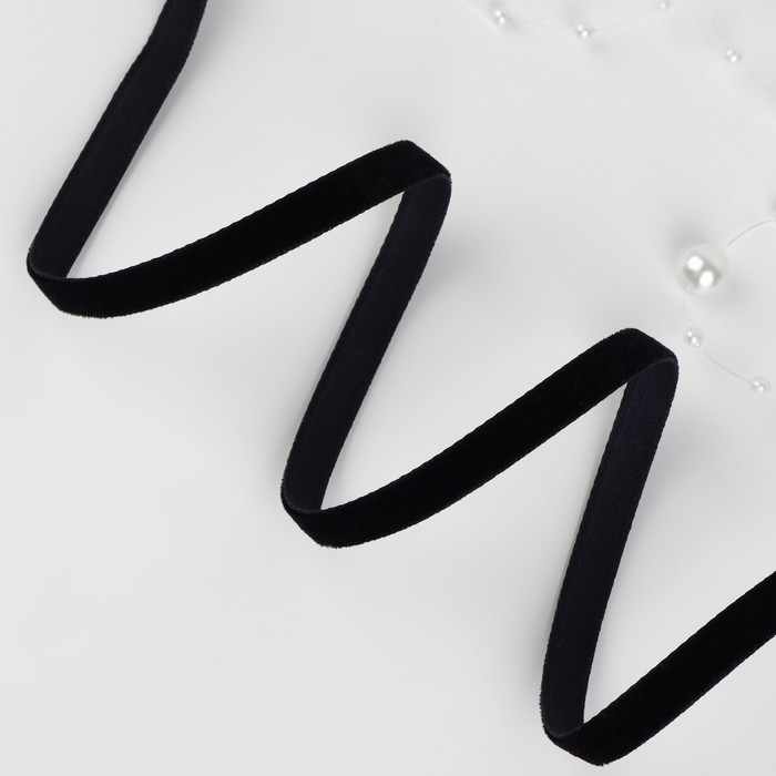 Лента бархатная, 6 мм, 18 ± 1 м, цвет чёрный №03 Лента бархатная, 6 мм, 18 ± 1 м, цвет чёрный №03