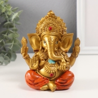 Сувенир полистоун под бронзу "Ганеша, в оранжевых шароварах" 10х10х12,5 см Сувенир полистоун под бронзу "Ганеша, в оранжевых шароварах" 10х10х12,5 см