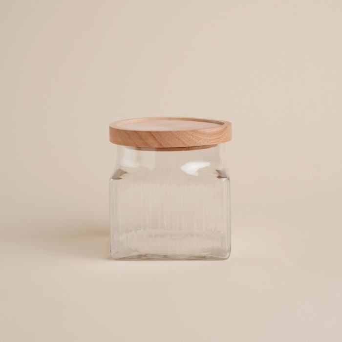 Банка стеклянная для хранения сыпучих продуктов SL Home «Афины», 1 л, 11×11,5 см, с деревянной крышкой Банка стеклянная для хранения сыпучих продуктов SL Home «Афины», 1 л, 11×11,5 см, с деревянной крышкой