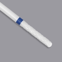 Фреза керамическая для маникюра &laquo;Тонкая&raquo;, средняя нарезка, 2,3 &times; 14 мм, в пластиковом футляре, цвет белый