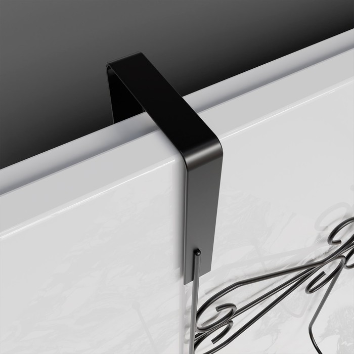 Вешалка на дверь на 5 крючков Доляна &laquo;Вензель&raquo;, 38&times;22,5&times;10 см, цвет чёрный