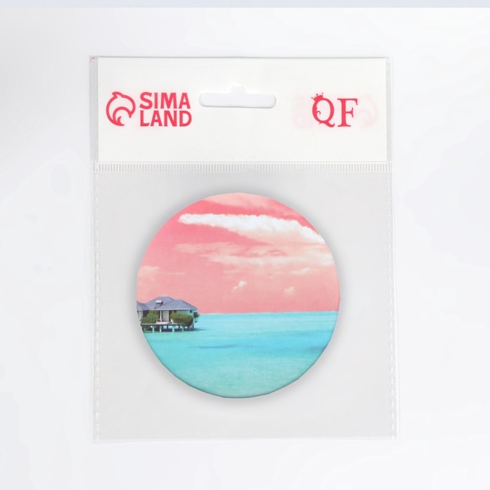 Зеркало складное (2) с/увел ПЛЯЖ d7.5см пластик/бумага вилла пакет QF