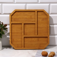 Менажница, набор 2 шт., дерево &laquo;Посуда Уют &raquo;, монстера 30х30 см., менажница 30х30 см.