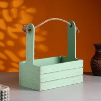 Кашпо деревянное 25.5×15×30 см "Аром", ручка канат, Оливковый Прованс Кашпо деревянное 25.5×15×30 см "Аром", ручка канат, Оливковый Прованс