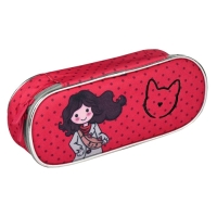 Пенал-футляр 85 х 220 х 55 мм, мягкий, текстильный, Феникс "Девочка с котом" 64166 Пенал-футляр 85 х 220 х 55 мм, мягкий, текстильный, Феникс "Девочка с котом" 64166