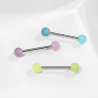 Пирсинг в язык &laquo;Шарики&raquo; желе, L=1,9 см, цвет МИКС в серебре (набор 12 шт.)