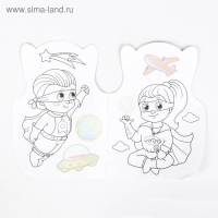 Раскраска с наклейками &laquo;Супергерои&raquo;, 16 стр.