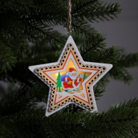 Ёлочная игрушка &laquo;Дед Мороз&raquo;, от батареек, свечение тёплое белое