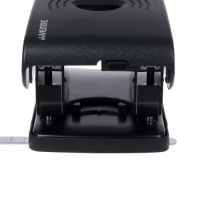 Дырокол МОЩНЫЙ на 65 листов, deVENTE Stripe, c линейкой, усиленный корпус, чёрный