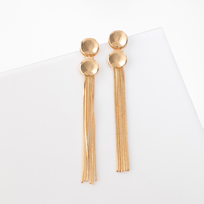 Серьги висячие &laquo;Водопад&raquo; айва, цвет золото, 10см