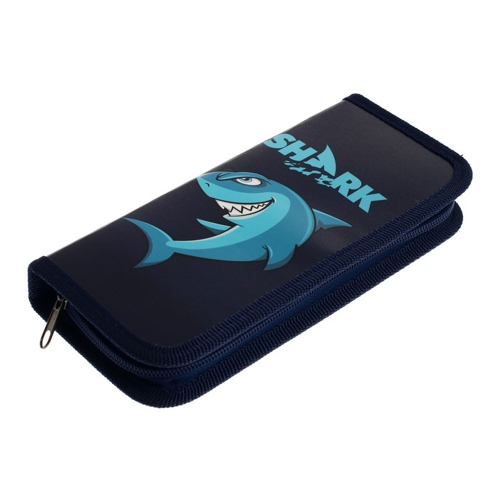 Пенал 1 секция, 90 х 195 х 25 мм, Calligrata Пенал 1 секция, 90 х 195 х 25 мм, Calligrata "Акула", ламинированный картон