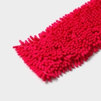 Насадка для плоской швабры Доляна, микрофибра букли, 43&times;13 см, цвет красный