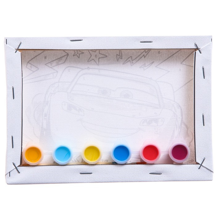 Картина по номерам для детей Картина по номерам для детей "Молния Маккуин" 21х15 см, Тачки