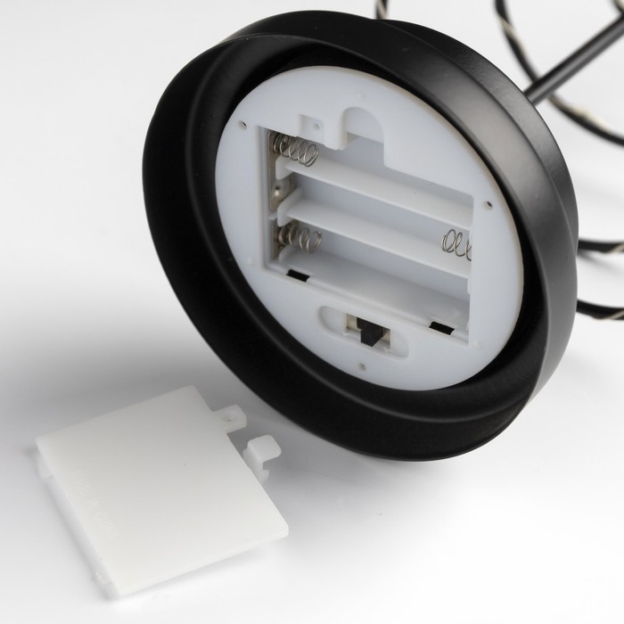 Светодиодная фигура &laquo;Ёлка чёрная&raquo; 12 &times; 25 &times; 12 см, металл, батарейки АААх3 (не в комплекте), свечение тёплое белое