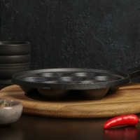 Сковорода чугунная Magma &laquo;Сферос&raquo;, 7 ячеек, 20&times;3 см, чугунная ручка