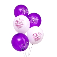 Воздушный шар латексный 12" &laquo;Бабочки&raquo;, 5 шт.