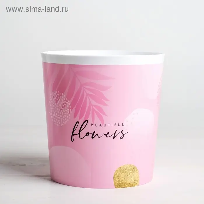 Кашпо для цветов &laquo;Beautiful flowers&raquo;, 1,6 л, 14 х 14 см