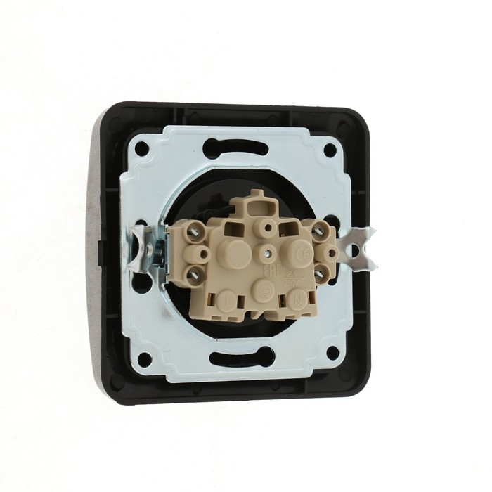 Розетка одноместная Luazon Lighting Розетка одноместная Luazon Lighting "Орион", 10 А, скрытая, без з/к, черная